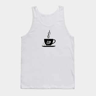 Funny coffee cup, coffee lovers gift, coffee gift, coffee cozy, birthday, cafeteria’s stickers, fashion Design, restaurants and laptop stickers, lovely coffee cup with heart inside Tank Top